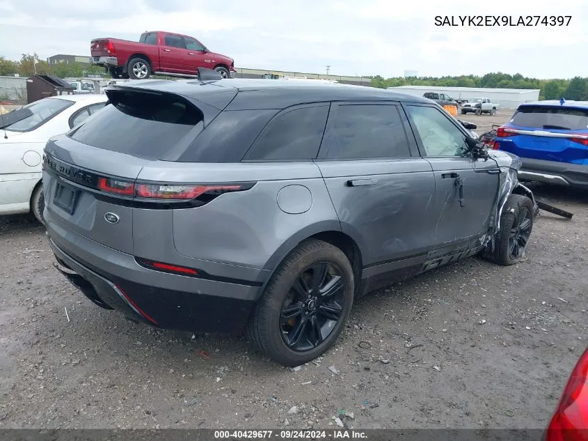 2020 Land Rover Range Rover Velar P250 R-Dynamic S VIN: SALYK2EX9LA274397 Lot: 40429677