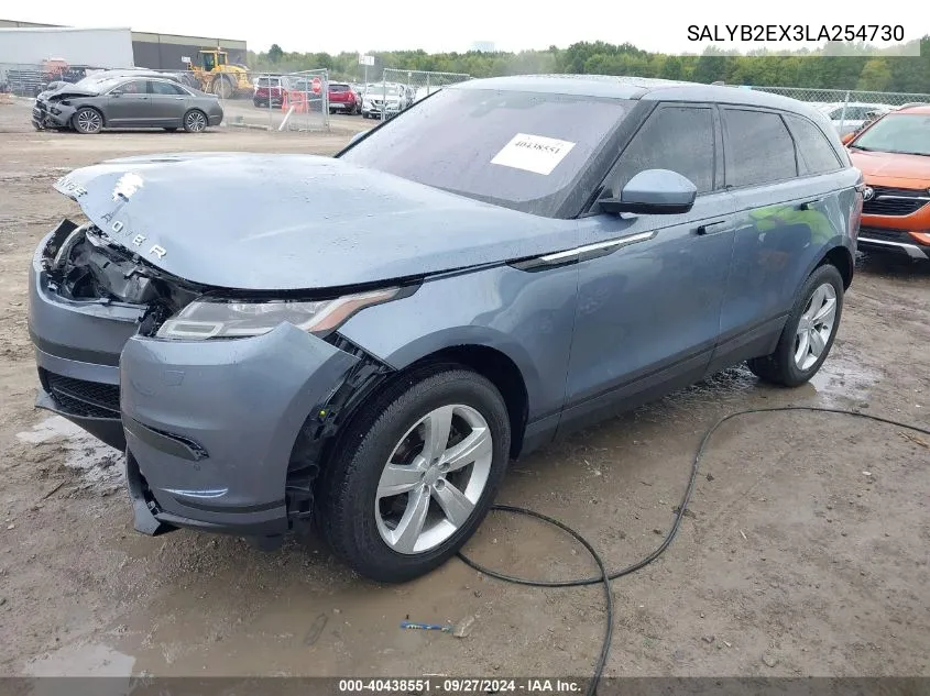 2020 Land Rover Range Rover Velar P250 S VIN: SALYB2EX3LA254730 Lot: 40438551