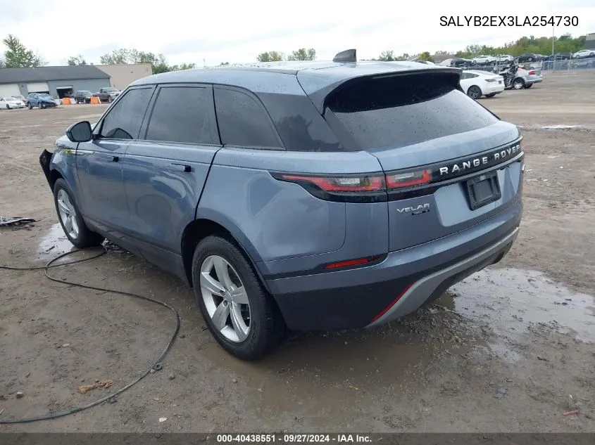 2020 Land Rover Range Rover Velar P250 S VIN: SALYB2EX3LA254730 Lot: 40438551