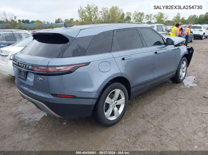 2020 Land Rover Range Rover Velar P250 S VIN: SALYB2EX3LA254730 Lot: 40438551