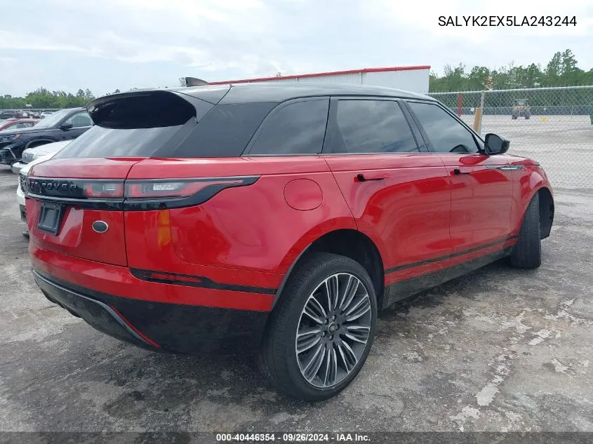 2020 Land Rover Range Rover Velar P250 R-Dynamic S VIN: SALYK2EX5LA243244 Lot: 40446354