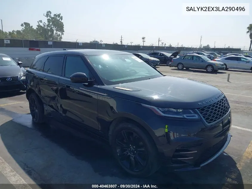 2020 Land Rover Range Rover Velar R-Dynamic S VIN: SALYK2EX3LA290496 Lot: 40463807