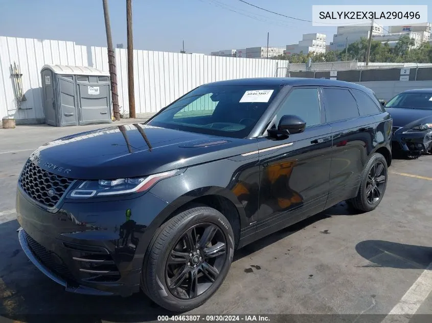 2020 Land Rover Range Rover Velar R-Dynamic S VIN: SALYK2EX3LA290496 Lot: 40463807