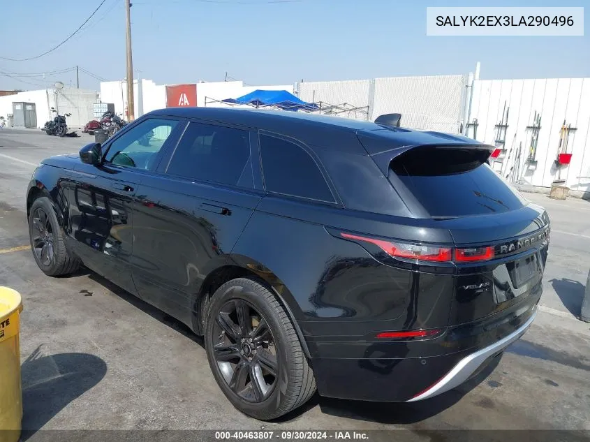 2020 Land Rover Range Rover Velar R-Dynamic S VIN: SALYK2EX3LA290496 Lot: 40463807