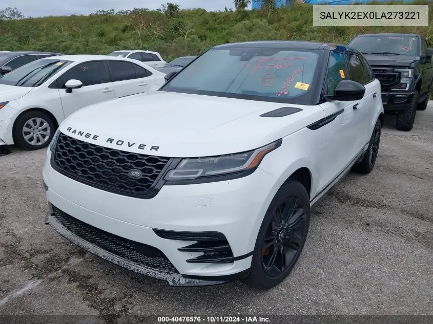 2020 Land Rover Range Rover Velar R-Dynamic S VIN: SALYK2EX0LA273221 Lot: 40476576