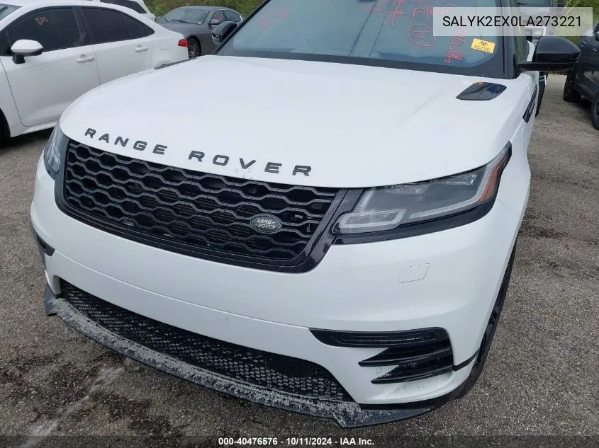 2020 Land Rover Range Rover Velar R-Dynamic S VIN: SALYK2EX0LA273221 Lot: 40476576