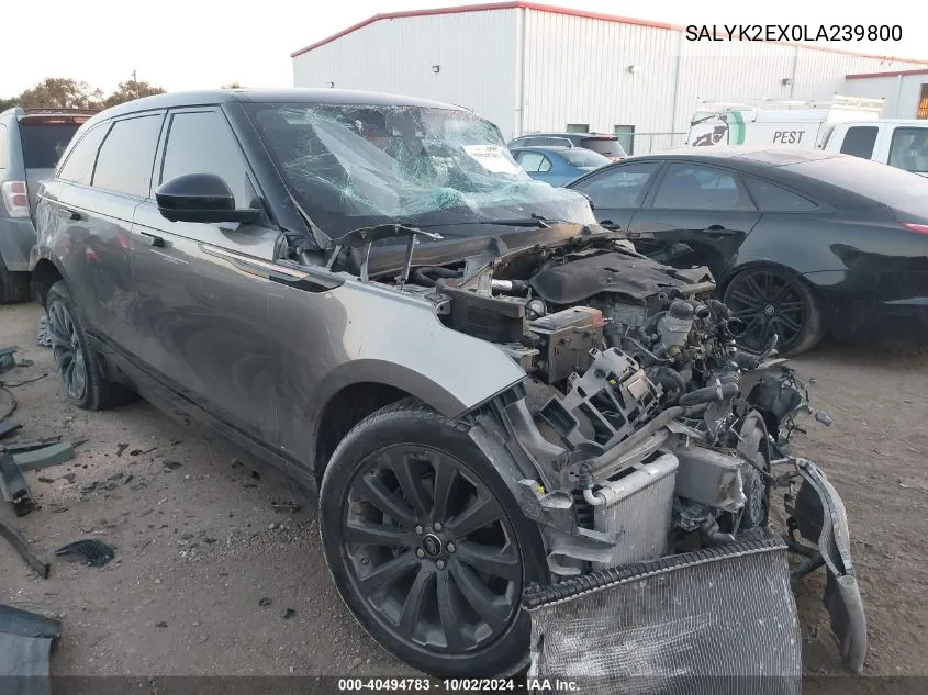 2020 Land Rover Range Rover Velar P250 R-Dynamic S VIN: SALYK2EX0LA239800 Lot: 40494783