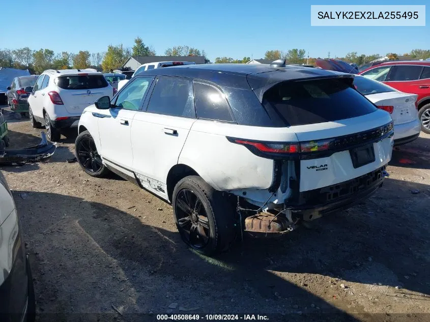 2020 Land Rover Range Rover Velar P250 R-Dynamic S VIN: SALYK2EX2LA255495 Lot: 40508649