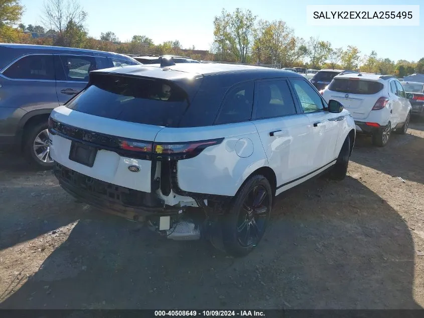 2020 Land Rover Range Rover Velar P250 R-Dynamic S VIN: SALYK2EX2LA255495 Lot: 40508649