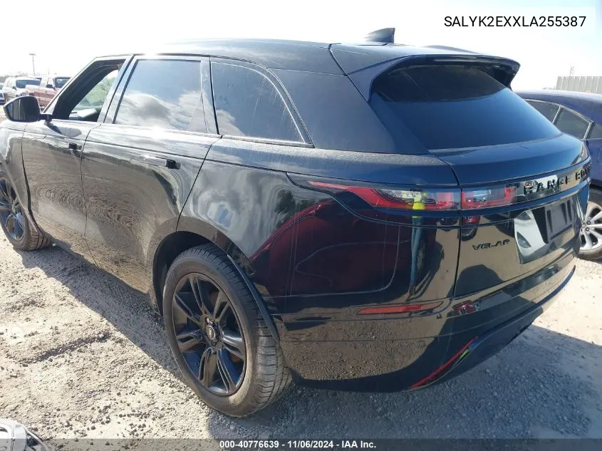 2020 Land Rover Range Rover Velar P250 R-Dynamic S VIN: SALYK2EXXLA255387 Lot: 40776639