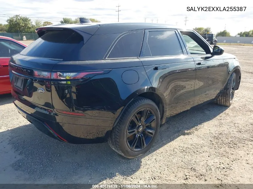 2020 Land Rover Range Rover Velar P250 R-Dynamic S VIN: SALYK2EXXLA255387 Lot: 40776639