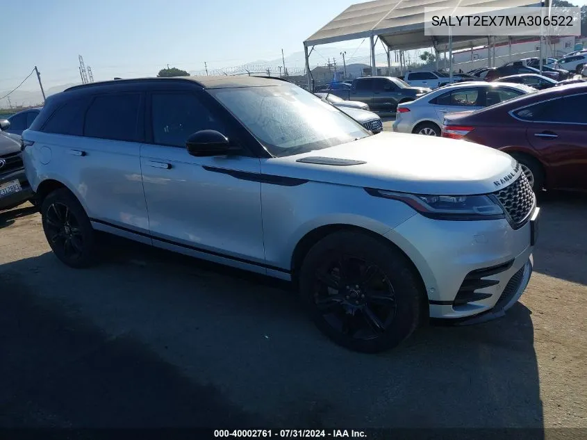 2021 Land Rover Range Rover Velar P250 R-Dynamic S VIN: SALYT2EX7MA306522 Lot: 40002761