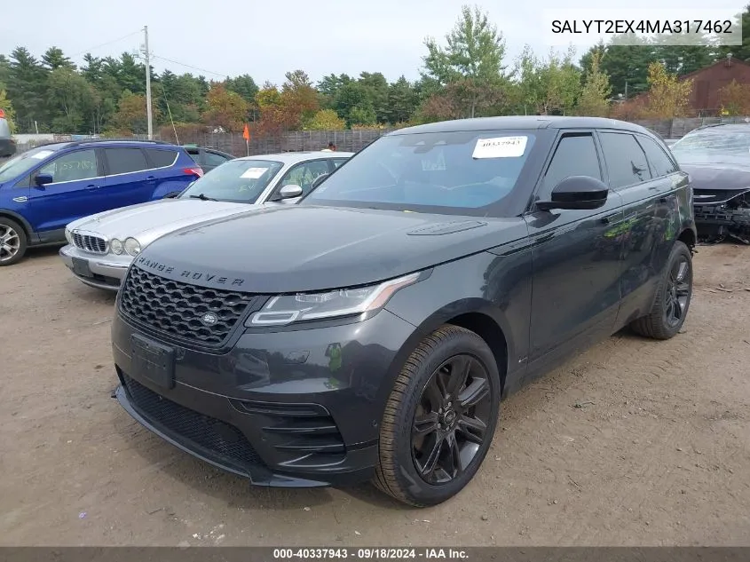 2021 Land Rover Range Rover Velar P250 R-Dynamic S VIN: SALYT2EX4MA317462 Lot: 40337943