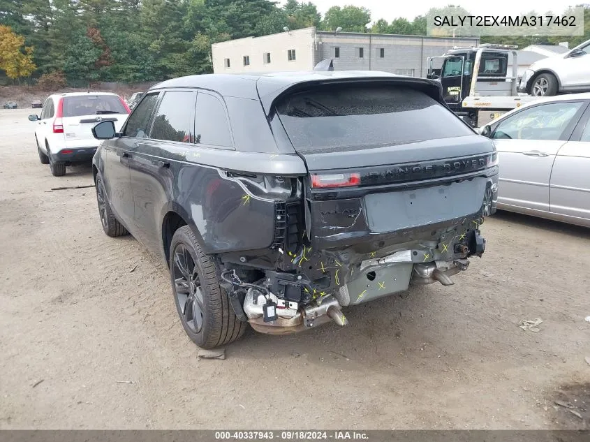 2021 Land Rover Range Rover Velar P250 R-Dynamic S VIN: SALYT2EX4MA317462 Lot: 40337943