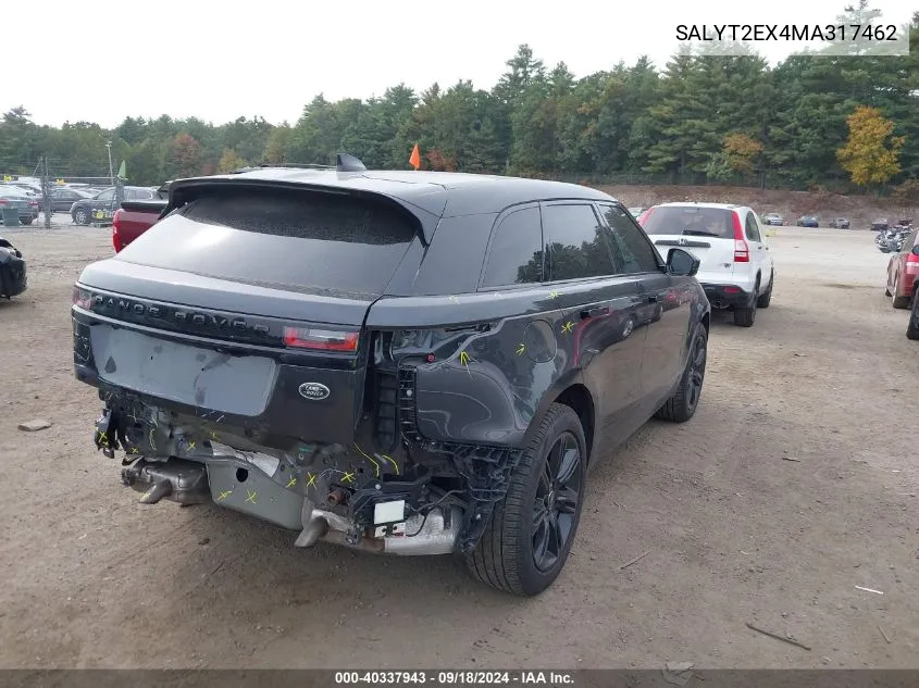 2021 Land Rover Range Rover Velar P250 R-Dynamic S VIN: SALYT2EX4MA317462 Lot: 40337943