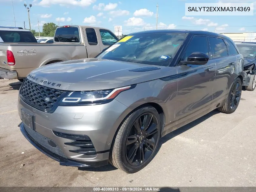 2021 Land Rover Range Rover Velar P250 R-Dynamic S VIN: SALYT2EXXMA314369 Lot: 40399313