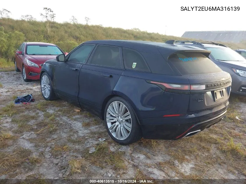 2021 Land Rover Range Rover Velar P340 R-Dynamic S VIN: SALYT2EU6MA316139 Lot: 40613515