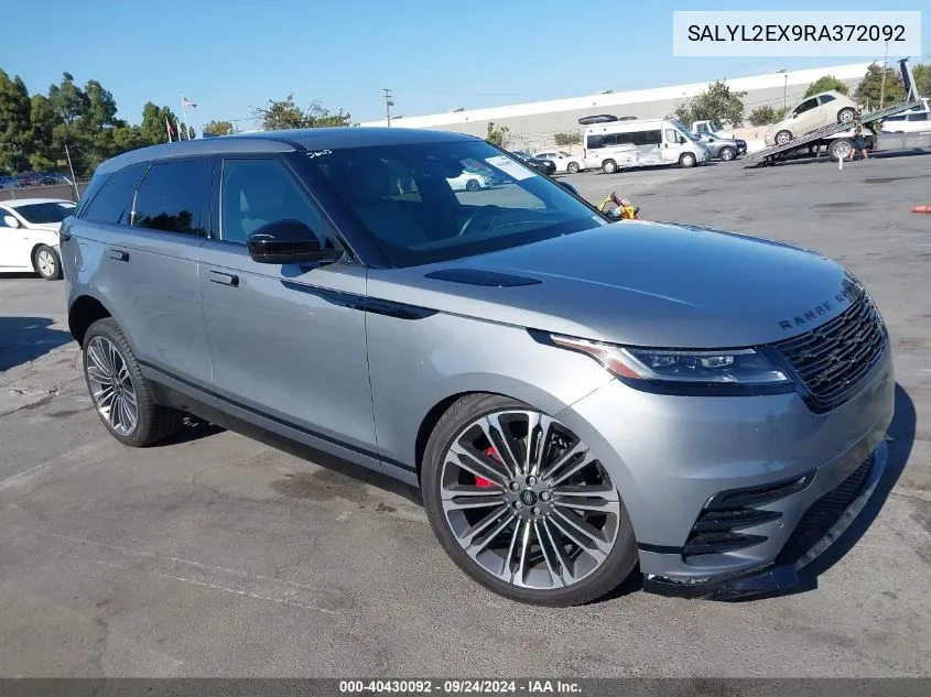 2024 Land Rover Range Rover Velar P250 Dynamic Se VIN: SALYL2EX9RA372092 Lot: 40430092