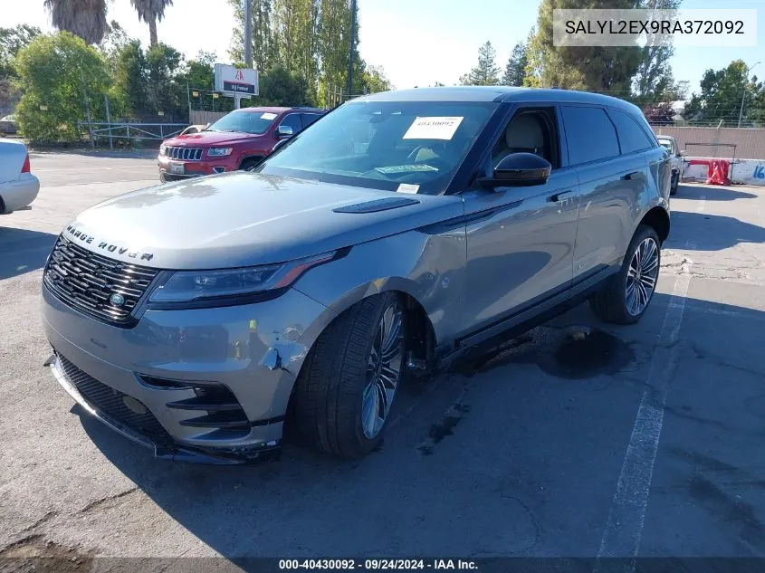 2024 Land Rover Range Rover Velar P250 Dynamic Se VIN: SALYL2EX9RA372092 Lot: 40430092