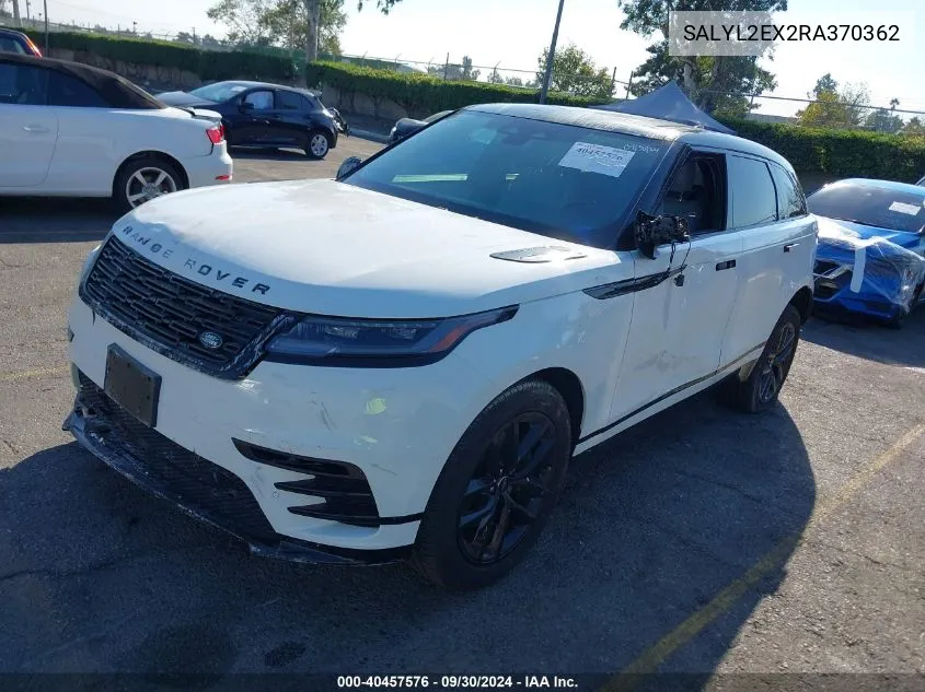 2024 Land Rover Range Rover Velar P250 Dynamic Se VIN: SALYL2EX2RA370362 Lot: 40457576