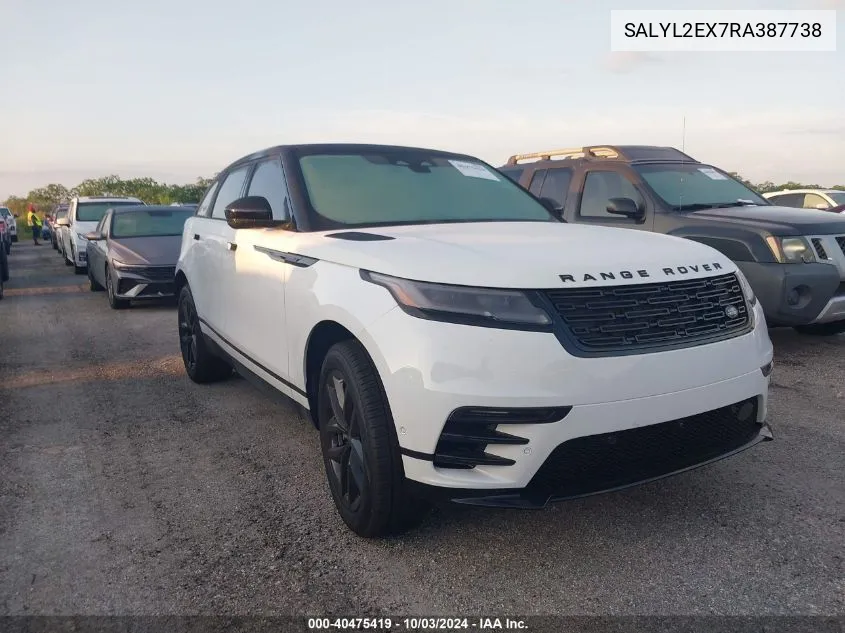 2024 Land Rover Range Rover Velar Dynamic Se VIN: SALYL2EX7RA387738 Lot: 40475419