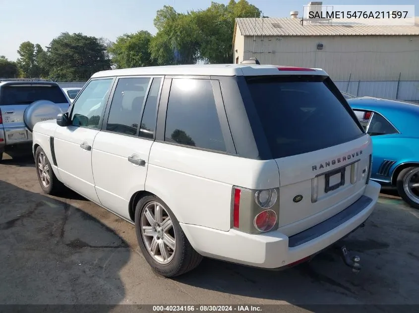 SALME15476A211597 2006 Land Rover Range Rover Hse