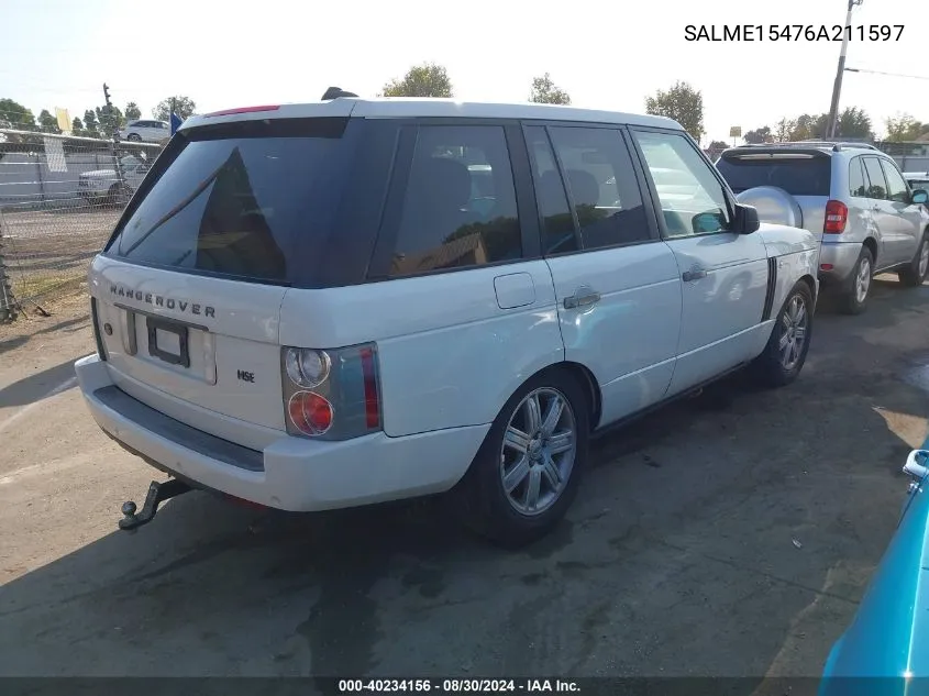 SALME15476A211597 2006 Land Rover Range Rover Hse