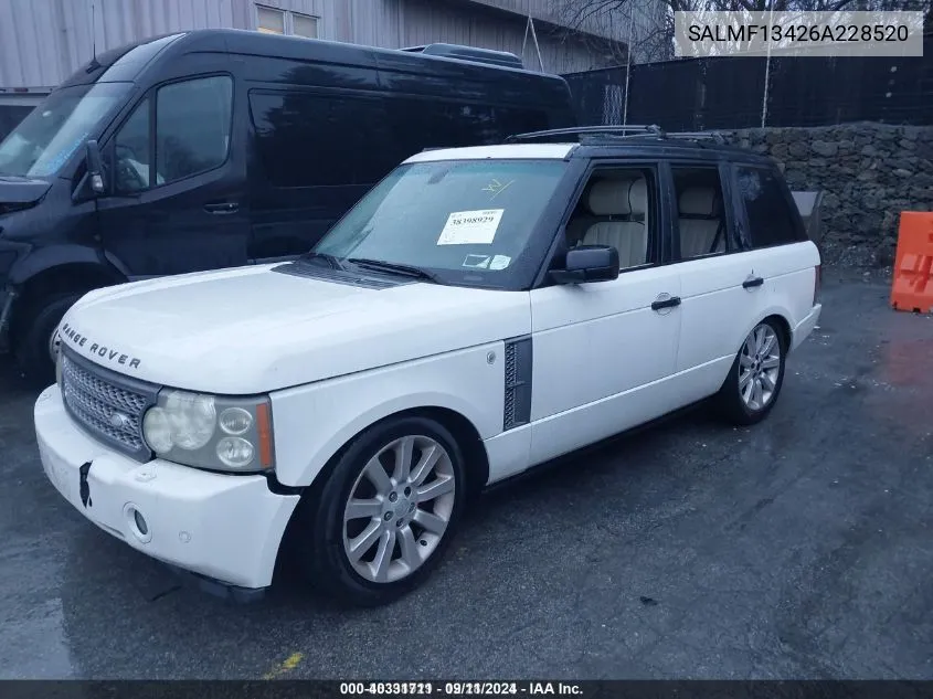 2006 Land Rover Range Rover Supercharged VIN: SALMF13426A228520 Lot: 40331711