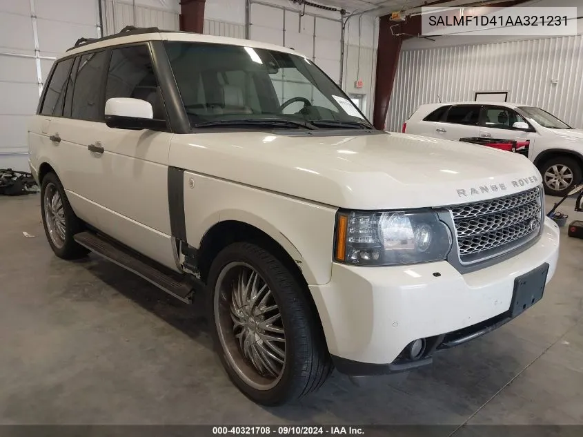 2010 Land Rover Range Rover Hse VIN: SALMF1D41AA321231 Lot: 40321708