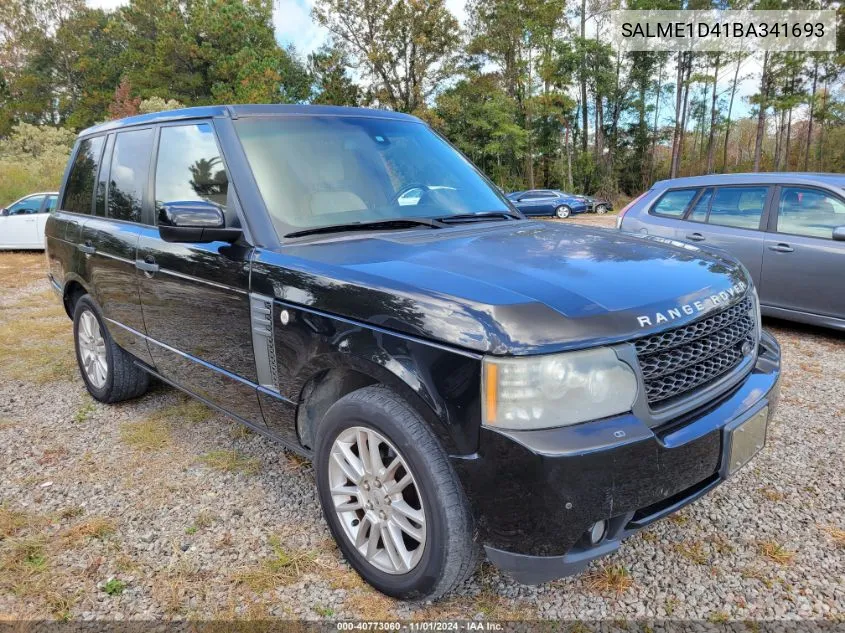 2011 Land Rover Range Rover Hse VIN: SALME1D41BA341693 Lot: 40773060