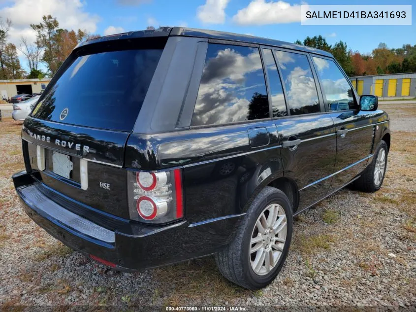 2011 Land Rover Range Rover Hse VIN: SALME1D41BA341693 Lot: 40773060