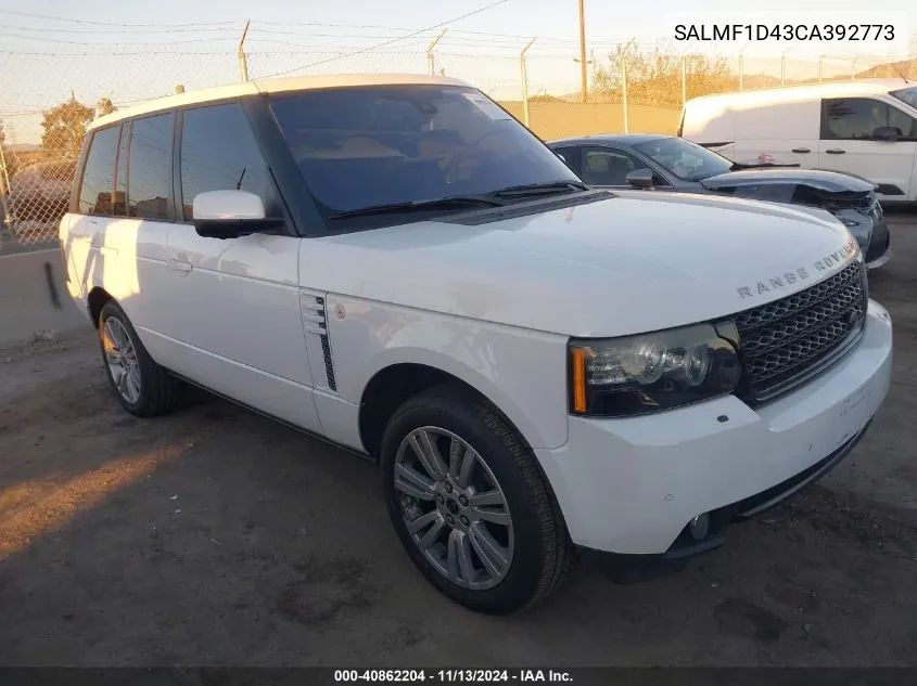 2012 Land Rover Range Rover Hse VIN: SALMF1D43CA392773 Lot: 40862204