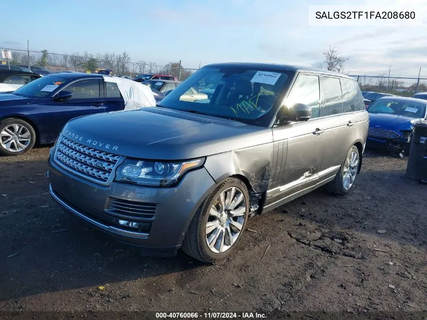 2015 Land Rover Range Rover 5.0L V8 Supercharged VIN: SALGS2TF1FA208680 Lot: 40760066