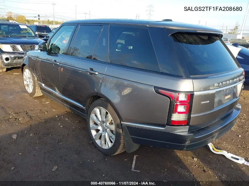 2015 Land Rover Range Rover 5.0L V8 Supercharged VIN: SALGS2TF1FA208680 Lot: 40760066