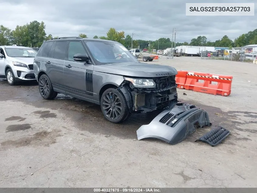 SALGS2EF3GA257703 2016 Land Rover Range Rover 5.0L V8 Supercharged