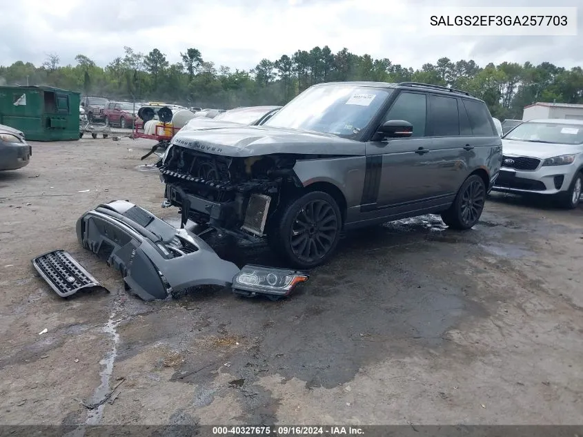 SALGS2EF3GA257703 2016 Land Rover Range Rover 5.0L V8 Supercharged