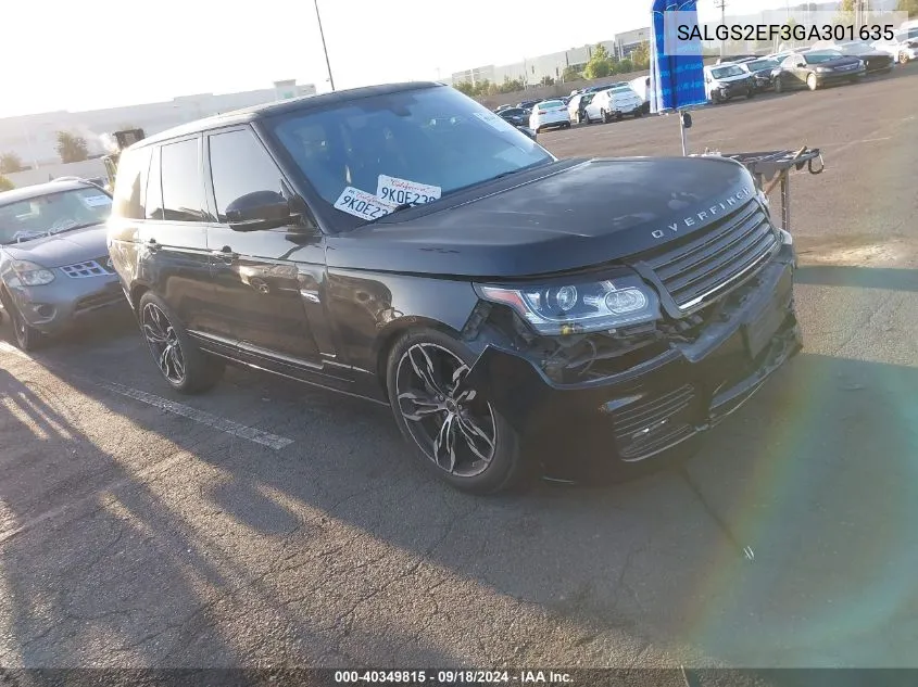 2016 Land Rover Range Rover 5.0L V8 Supercharged VIN: SALGS2EF3GA301635 Lot: 40349815