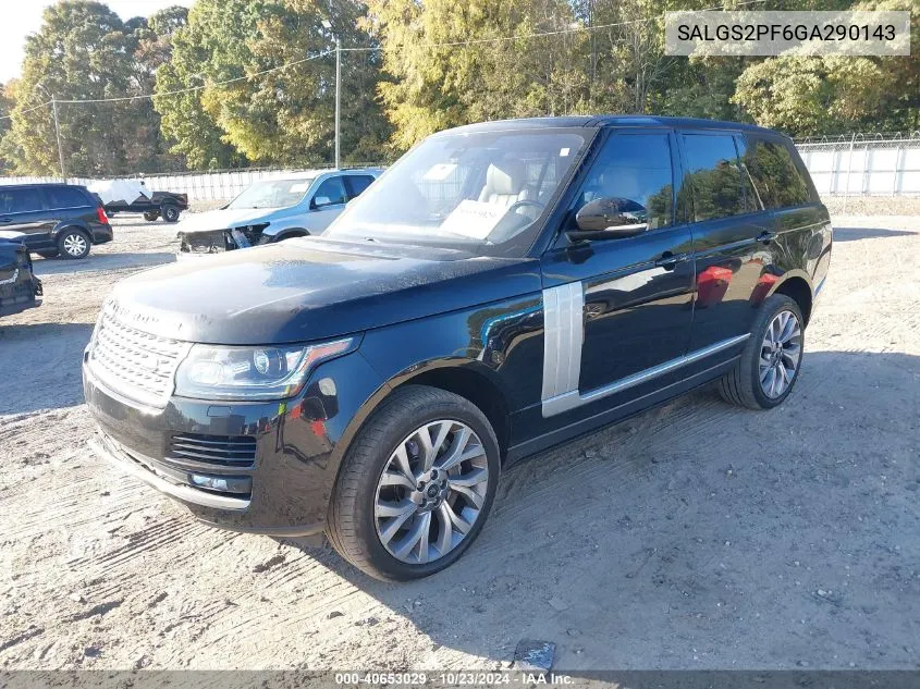 2016 Land Rover Range Rover 3.0L V6 Supercharged Hse VIN: SALGS2PF6GA290143 Lot: 40653029