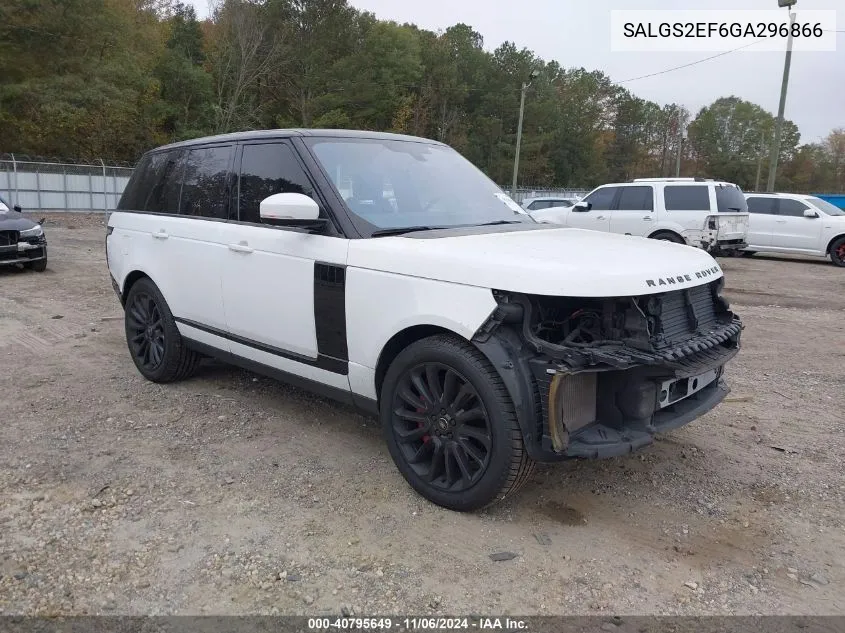 2016 Land Rover Range Rover 5.0L V8 Supercharged VIN: SALGS2EF6GA296866 Lot: 40795649