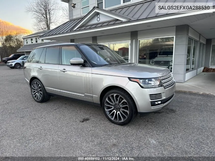 2016 Land Rover Range Rover Supercharged VIN: SALGS2EFXGA288530 Lot: 40859102