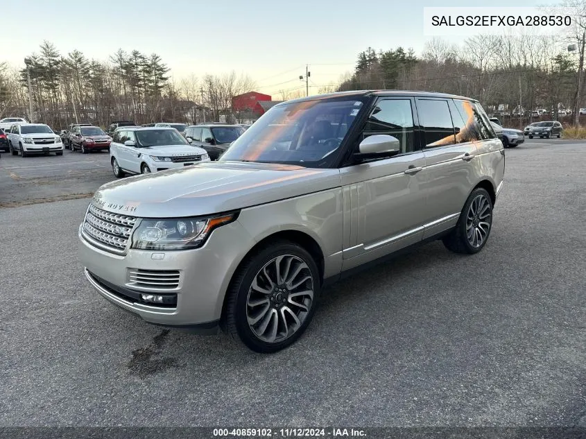 2016 Land Rover Range Rover Supercharged VIN: SALGS2EFXGA288530 Lot: 40859102