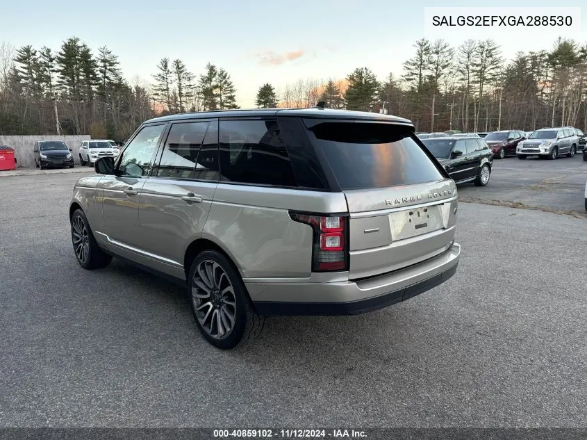 2016 Land Rover Range Rover Supercharged VIN: SALGS2EFXGA288530 Lot: 40859102