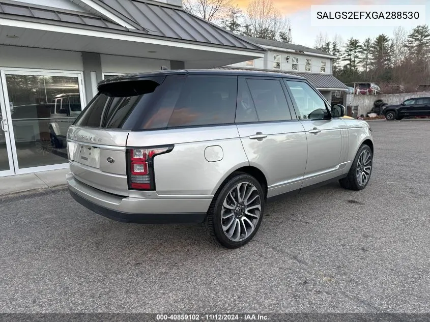 2016 Land Rover Range Rover Supercharged VIN: SALGS2EFXGA288530 Lot: 40859102