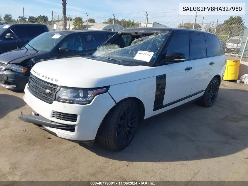 2017 Land Rover Range Rover 3.0L V6 Supercharged Hse VIN: SALGS2FV8HA327980 Lot: 40779301