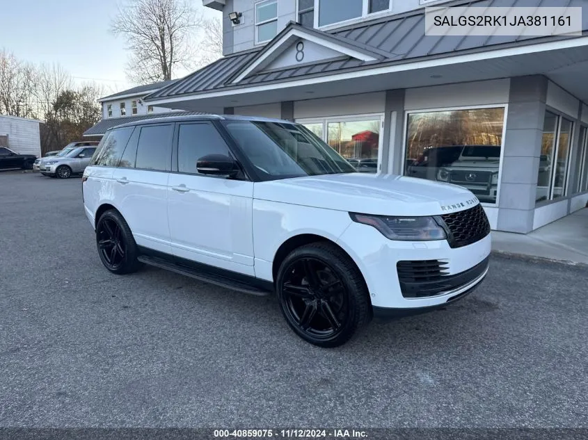 2018 Land Rover Range Rover Hse VIN: SALGS2RK1JA381161 Lot: 40859075