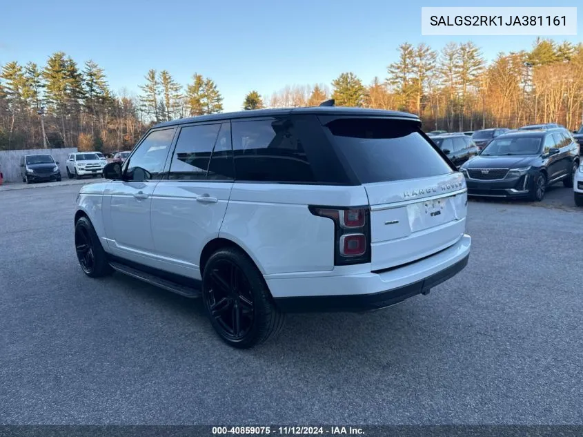 2018 Land Rover Range Rover Hse VIN: SALGS2RK1JA381161 Lot: 40859075