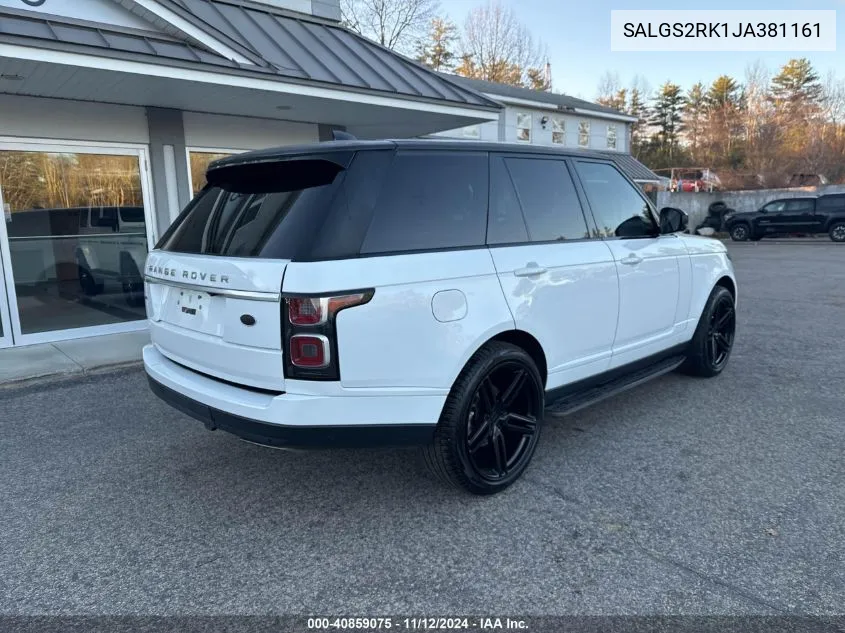 2018 Land Rover Range Rover Hse VIN: SALGS2RK1JA381161 Lot: 40859075