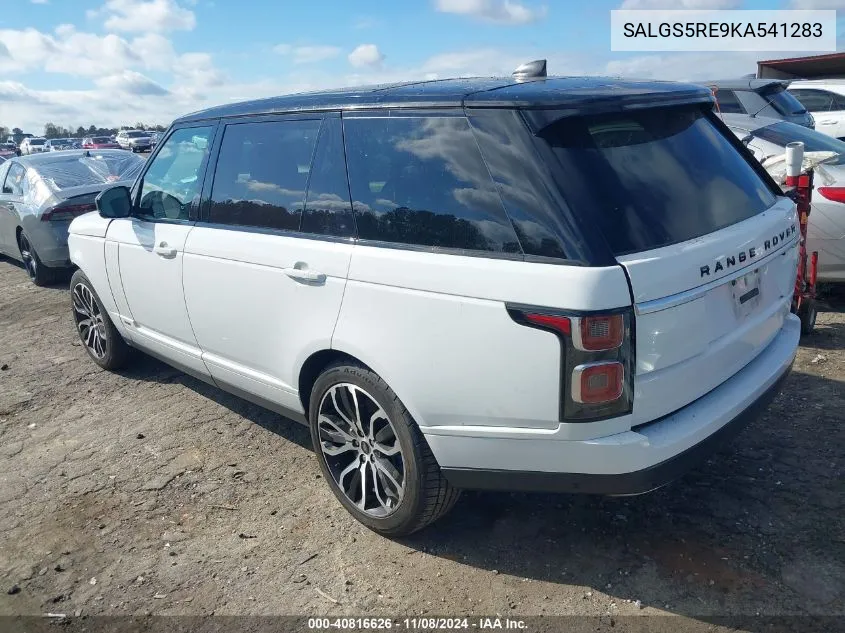 2019 Land Rover Range Rover 5.0L V8 Supercharged VIN: SALGS5RE9KA541283 Lot: 40816626