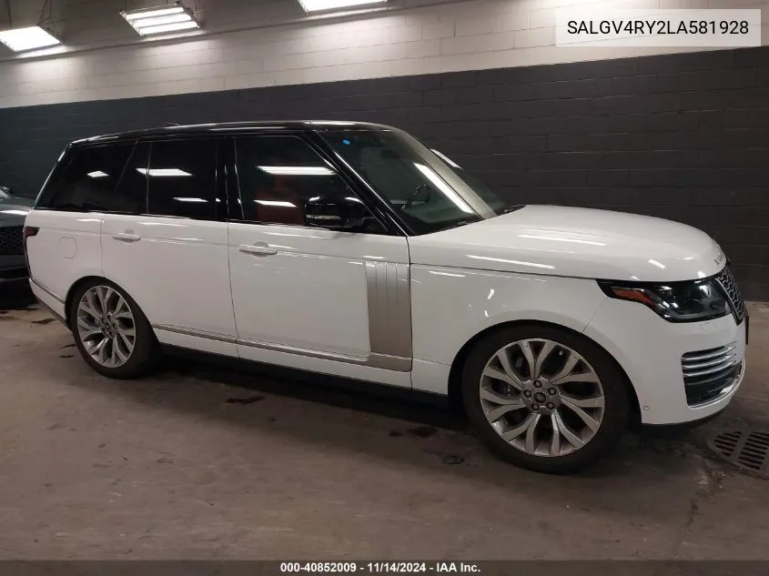 2020 Land Rover Range Rover Autobiography VIN: SALGV4RY2LA581928 Lot: 40852009