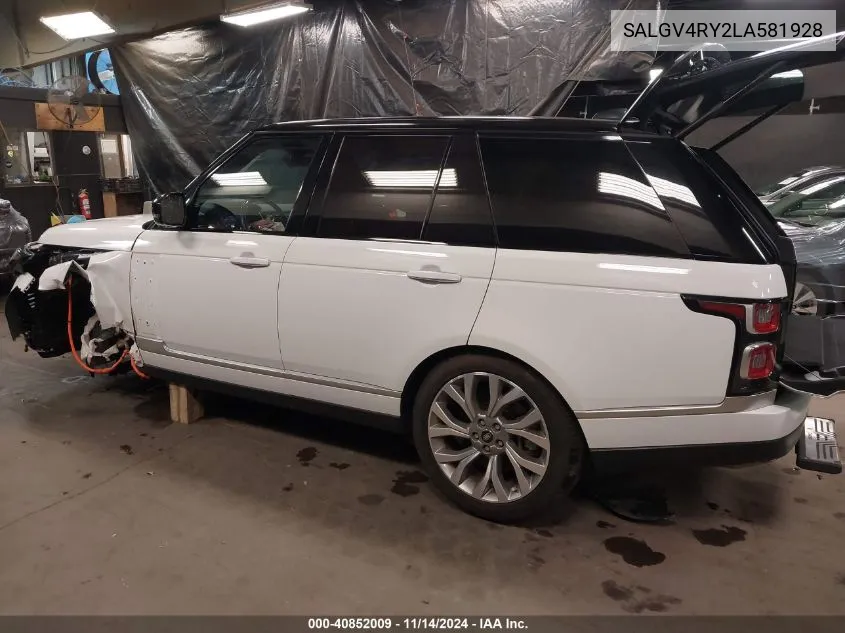 2020 Land Rover Range Rover Autobiography VIN: SALGV4RY2LA581928 Lot: 40852009